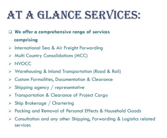 At a glance services